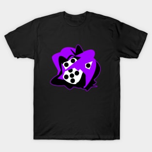 Lucky Purple Roll the Dice! Abstract retro pop in vivid purple, black and white. T-Shirt